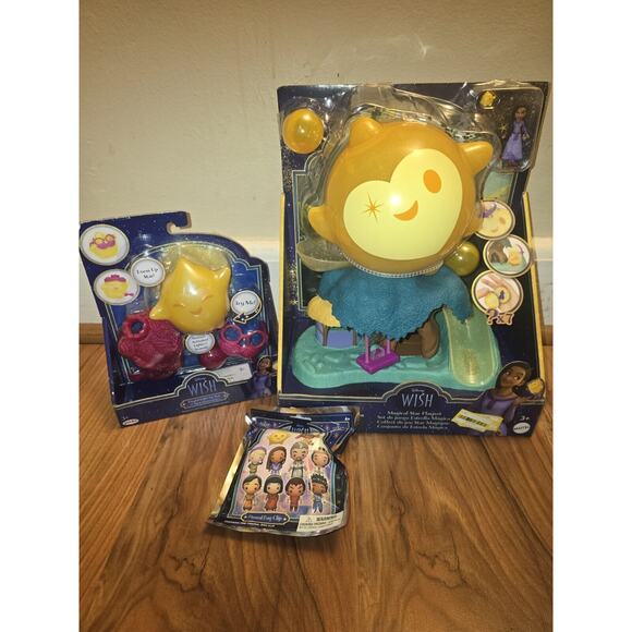 Disney Wish Magical Star Playset Toy Asha Mini Doll and Orbs. Age 3+ Bundle